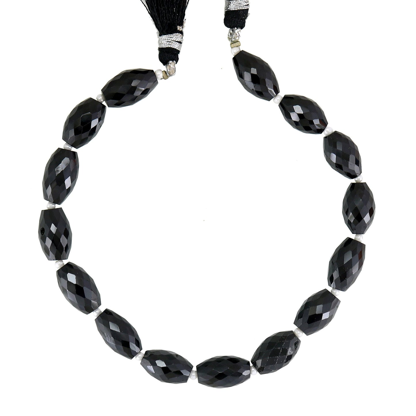 Black Spinel Faceted Dholki Beads | Fancy Shape Jewelry Beads