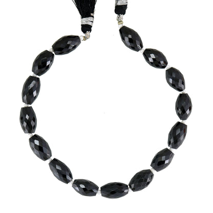 Black Spinel Faceted Dholki Beads | Fancy Shape Jewelry Beads