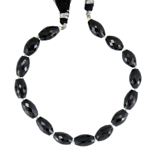 Black Spinel Faceted Dholki Beads | Fancy Shape Jewelry Beads