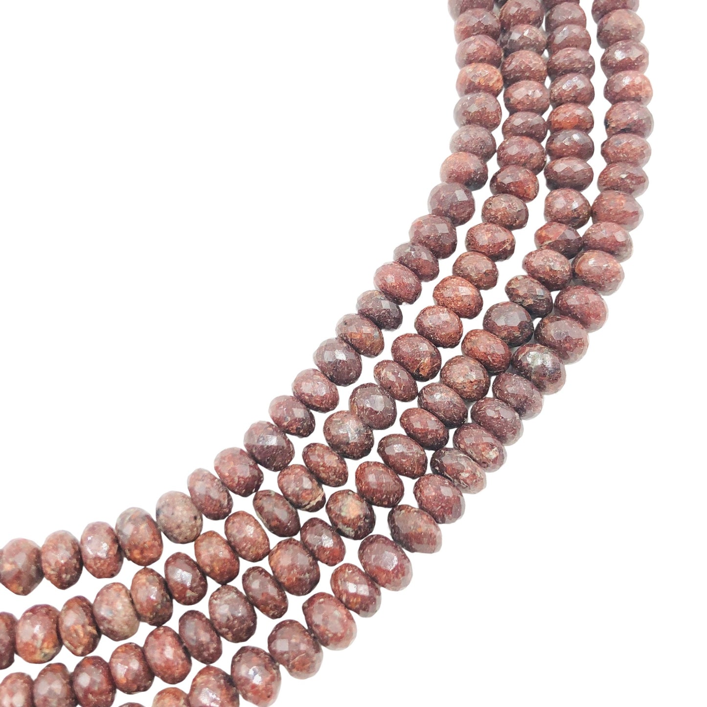 AAA Natural Brown Jasper Beads | 6–7mm Faceted Rondelle Gemstone