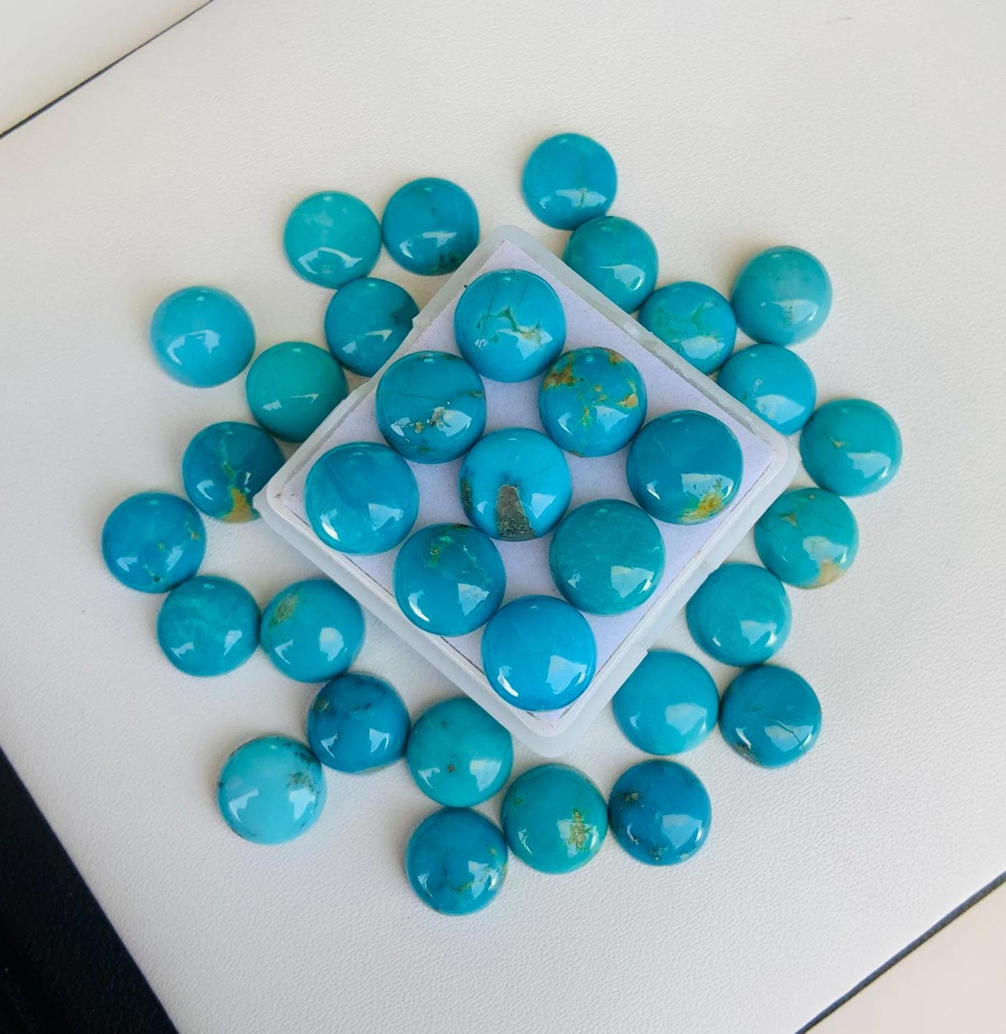 Natural Arizona Turquoise Smooth Round Gemstone Cabochon, CALIBRATED Loose Stone Cab, Round Jewelry Making Cabochon Semi Precious Cabochons