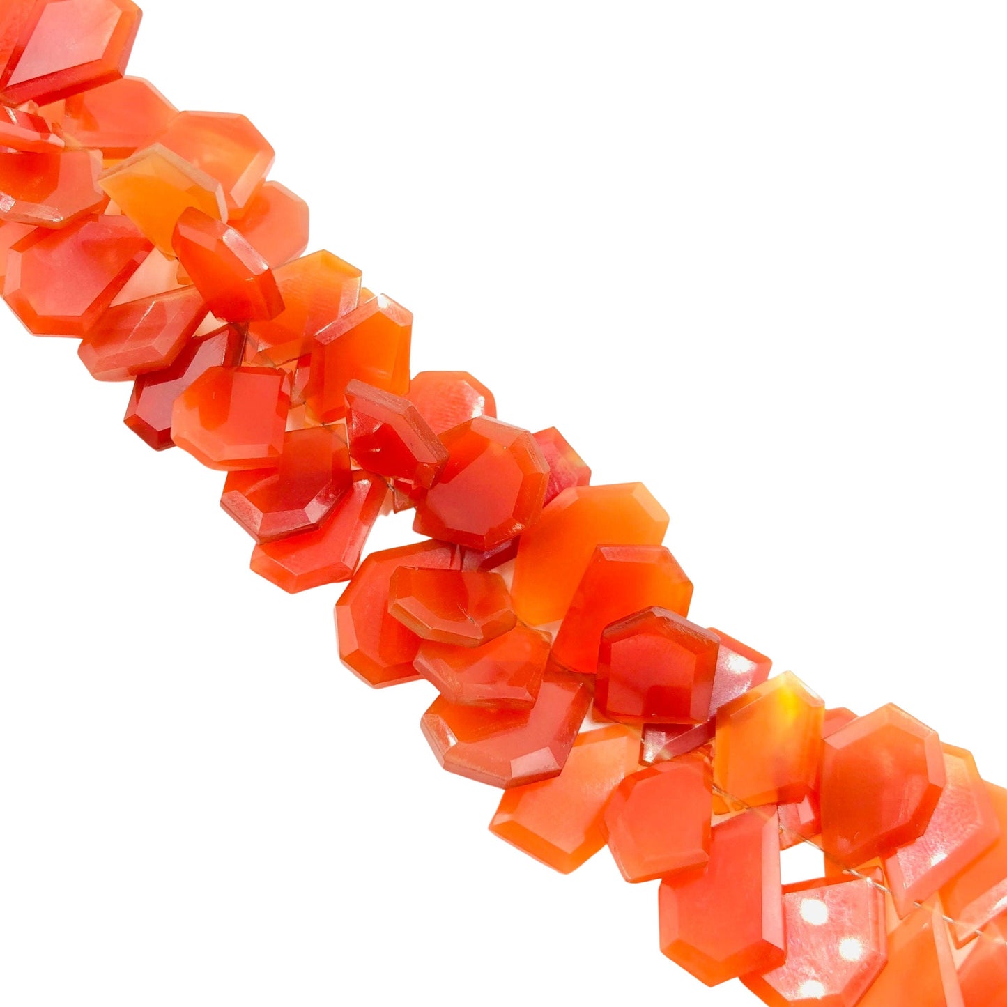 Faceted Carnelian Nugget Beads Fancy Slice Cut Side Drilled Gemstone Beads