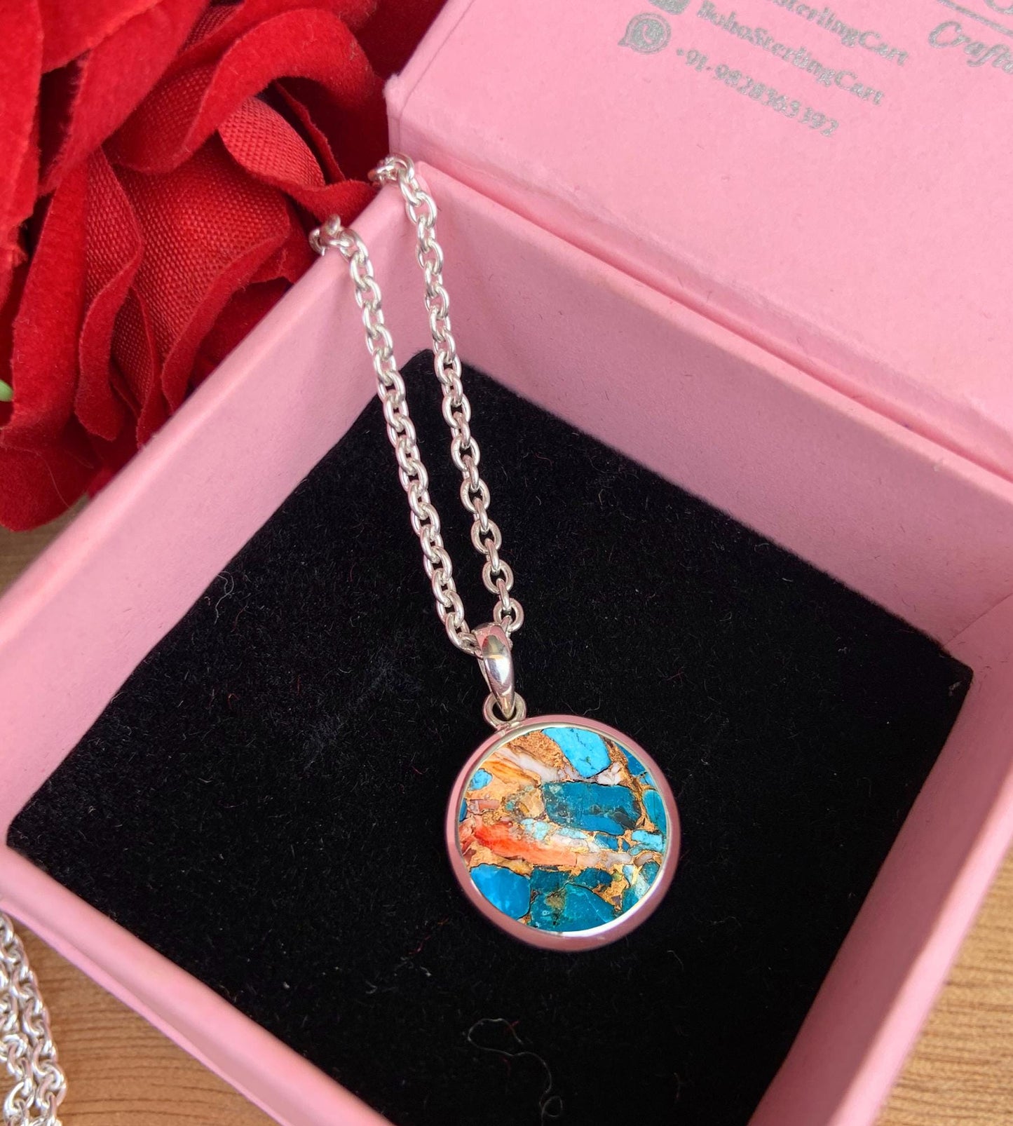 Kingsman Turquoise Pendant Necklace – Elegant Birthday Gift for Her