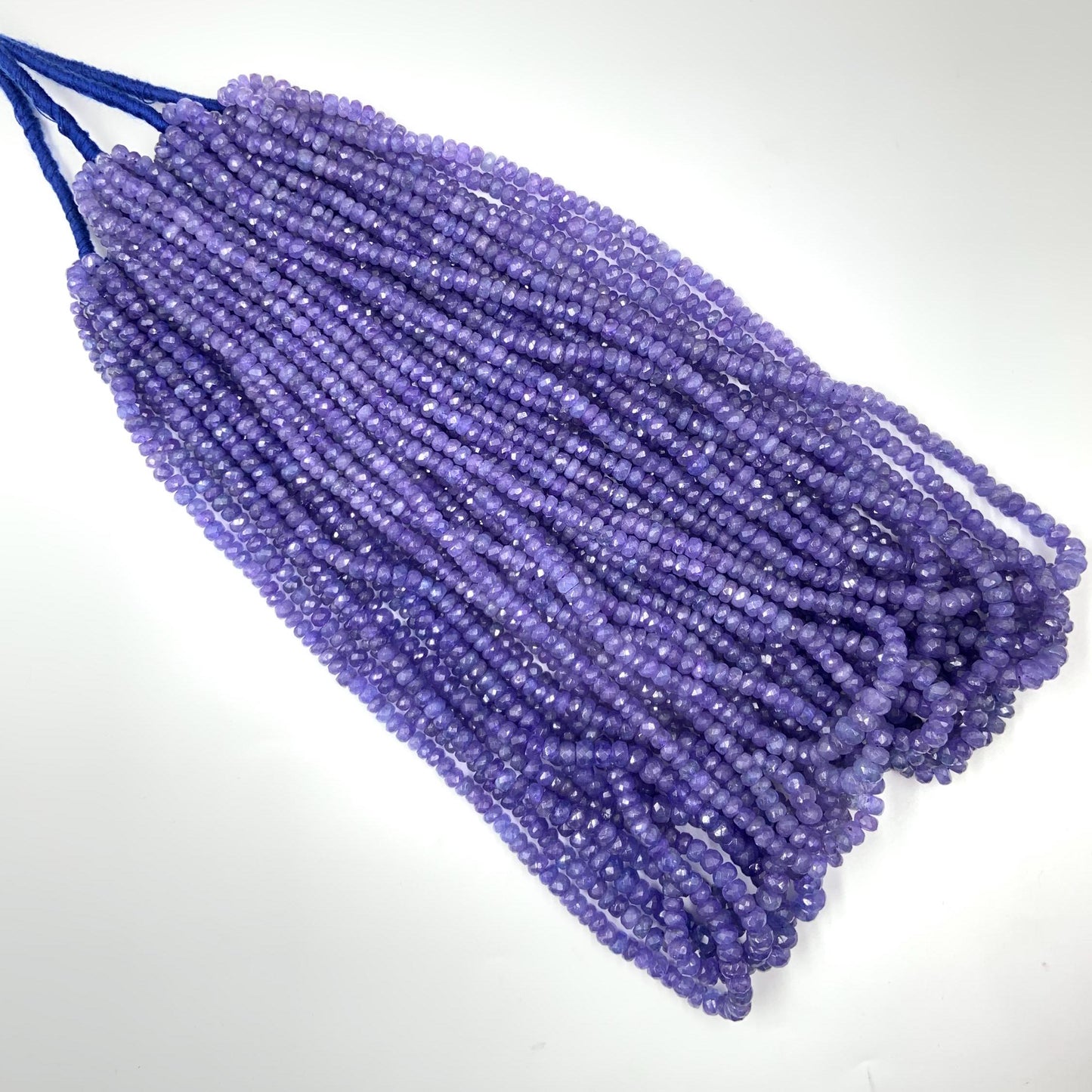 Tanzanite Faceted Rondelle Beads – 4mm to 5mm Natural Gemstone Beads