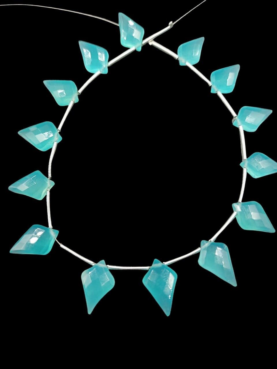 Quality 100% Natural Aqua Chalcedony Faceted Slanted Kite Shape Gemstone Beads,14x10mm Approx,Wholesale Chalcedony Gemstone,Jewelry Idea