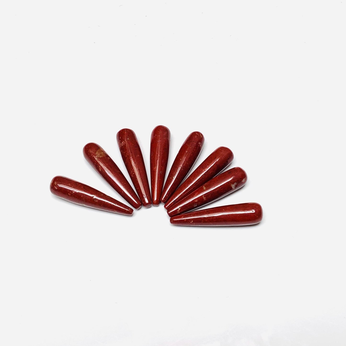 1 Pair Natural Red Jasper Smooth Drop Shape Gemstone, Handmade Matching Pair beads, Matched Drops Pairs for Jewelry Making Size - 7x30mm