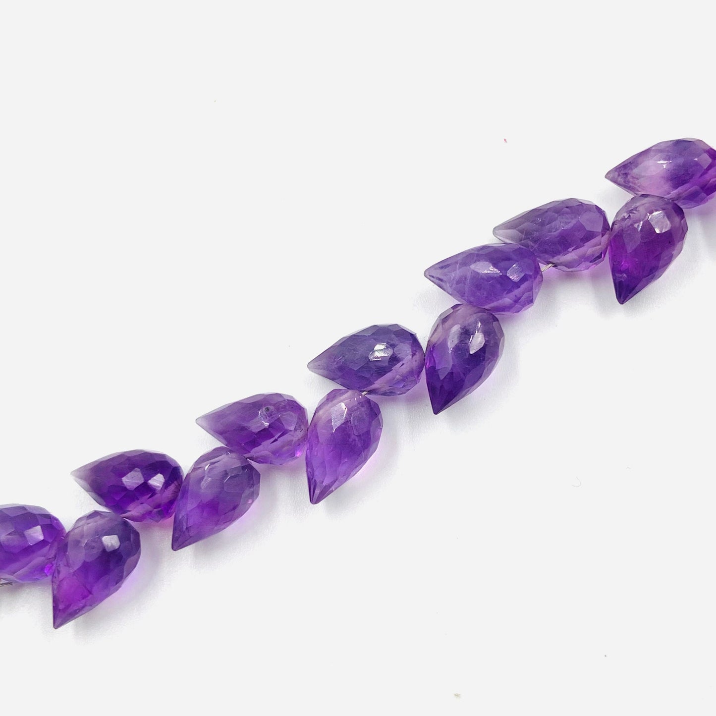 Natural Amethyst Faceted Buds Shape Beads 4" Strand