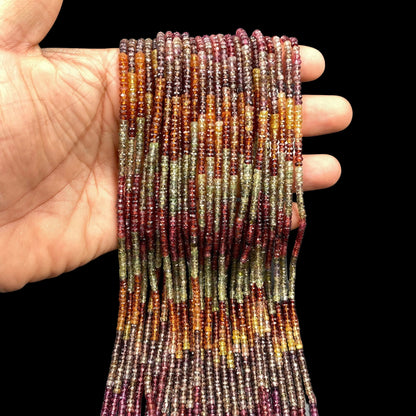 AAA+ Tundra Sapphire Faceted Rondelle Beads | 13 Inch Strand