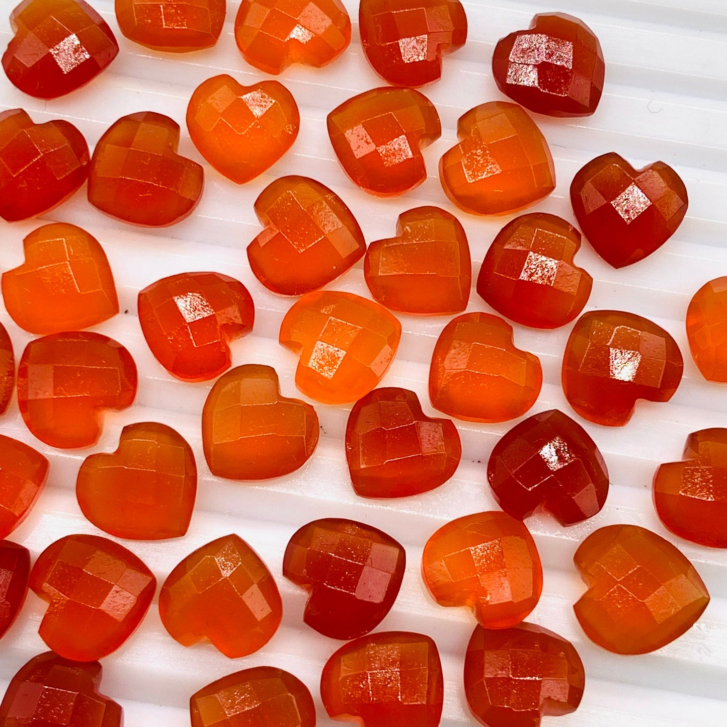 Natural Carnelian Faceted Carved Heart Shape Loose Gemstone Beads, Carved Heart Shape Gemstone Briolette, Gemstone Beads For Women Jewelry