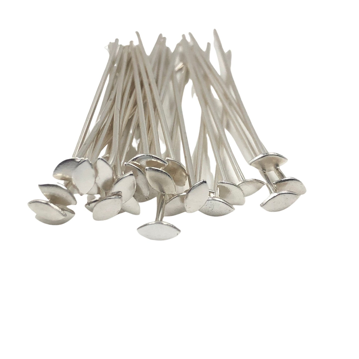 Silver-Plated Marquise Headpins – 50 PCS 52mm Jewelry Making Findings