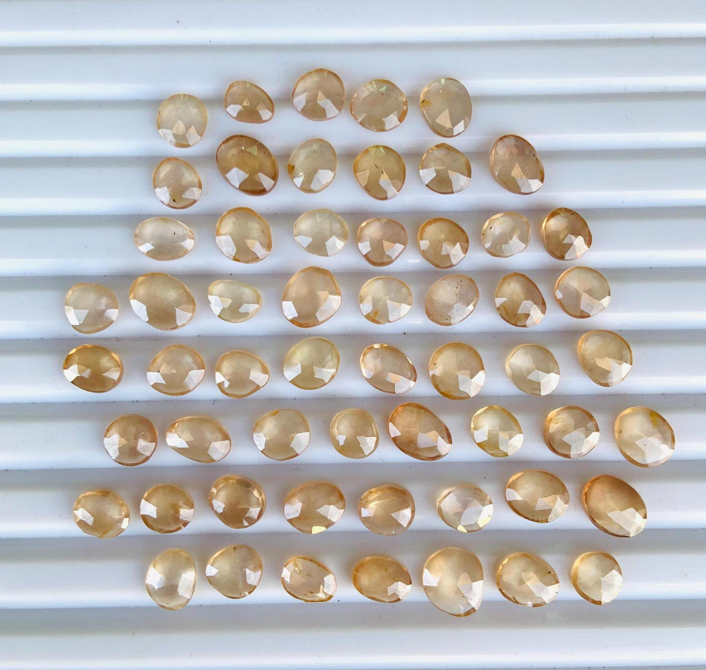 Natural Champagne Zircon Rose Cut Slices Cabochons, Faceted Rose Cut Flat Back Loose Gemstones, Champagne Brown Zircon Gemstone Slices Cut