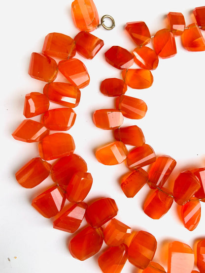 Faceted Carnelian Freeform Nugget Beads 11-14mm Side Drill Gemstone Beads
