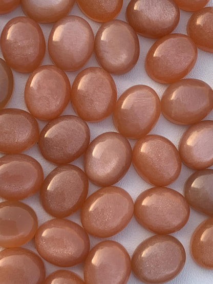 Natural Peach Moonstone Smooth Oval Shape Gemstone Cabochon, CALIBRATED Loose Stone Cab, Oval Jewelry Making Cabochon Semi Precious Cabochon