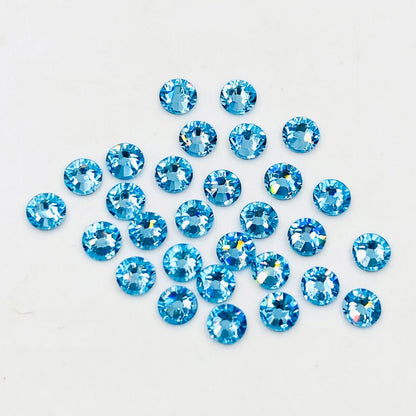 Premium Rhinestones Swarovski, 2058 Aquamarine Color Crystal Flatback No-Hotfix Rhinestones Gems stones (ss5 , ss7, ss9) Decorative Nail Art