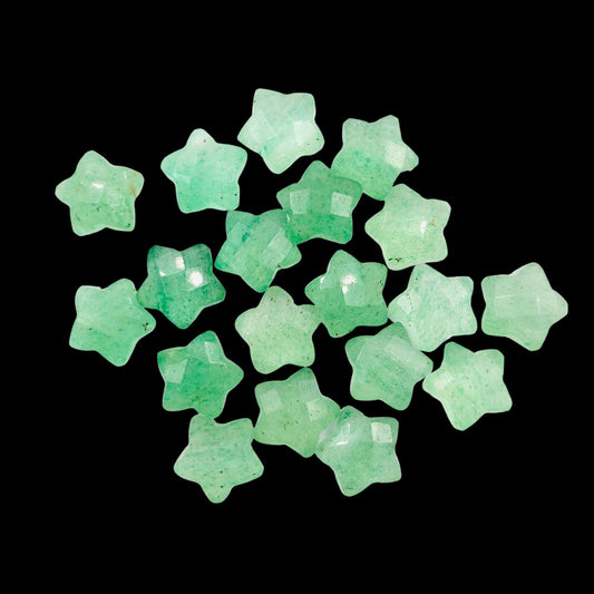 2,3,4,5 Pcs Natural GREEN AVENTURINE Hand Carved Star Shape Briolette, Star Shape Gemstone For Jewelry, Star Shape Briolette 10mm