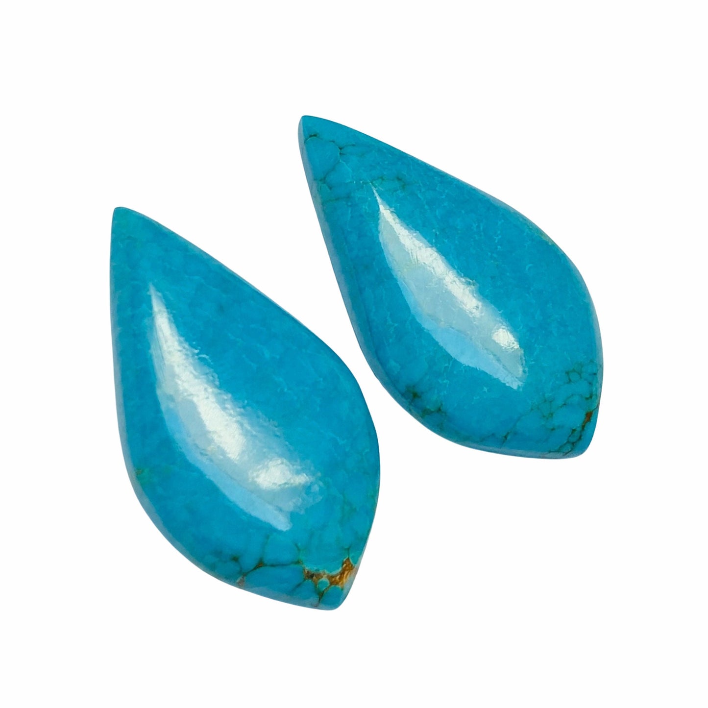 1 Pair Howlite Turquoise Smooth Fancy Drop Shape Gemstone, Size 16X30mm, Matching Pair Briolette, Earring Making Gemstone , SKU - BBI998