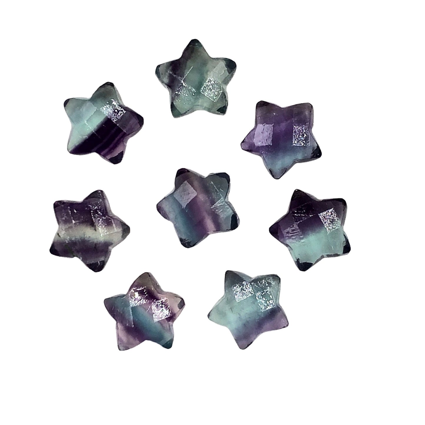 2 Pieces Natural Multi Fluorite Hand Carved Star Loose Gemstone Beads , Star Shape Gemstone For Jewelry , Size 10mm SKU-BBI121