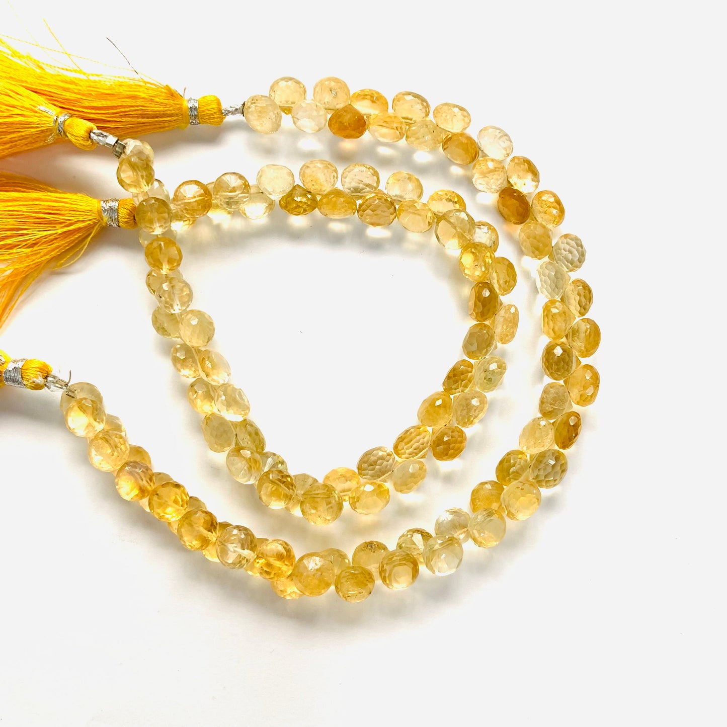 Natural Citrine Faceted Onion Beads 7mm | 8 Inch Strand Wholesale Gemstone