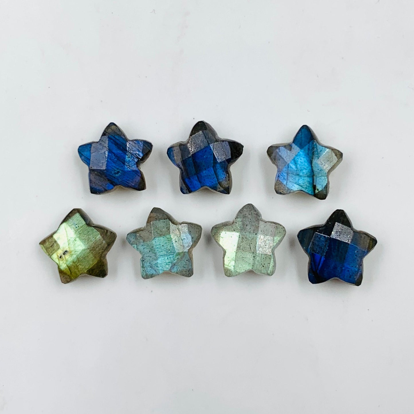 2 Pieces Natural Labradorite Hand Carved Star Shape Briolette, Star Shape Gemstone For Jewelry, Star Shape Briolette, 10mm