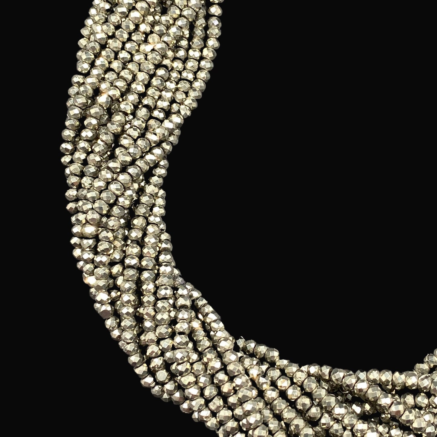 Natural Pyrite Faceted Rondelle Gemstone beads , Natural Pyrite Rondelle Beads , Faceted Diamond Cut Gemstone , 3mm  13"inch SKU- BBI1553