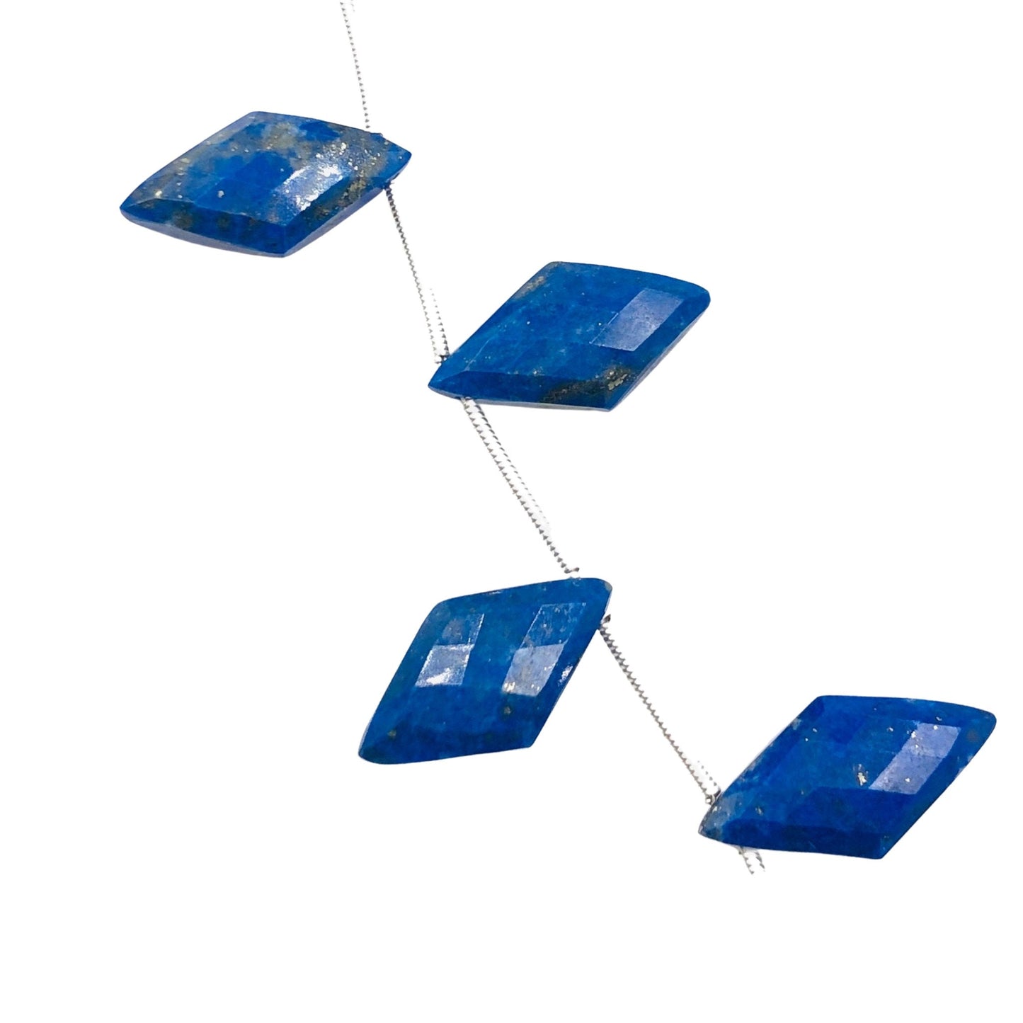 AAA Quality Natural Lapis Lazuli Gemstone, Faceted Rhombus Shape Briolette, Fancy Carved Kite Shape Briolette, Size 20mm X 11mm, SKU- BBI819