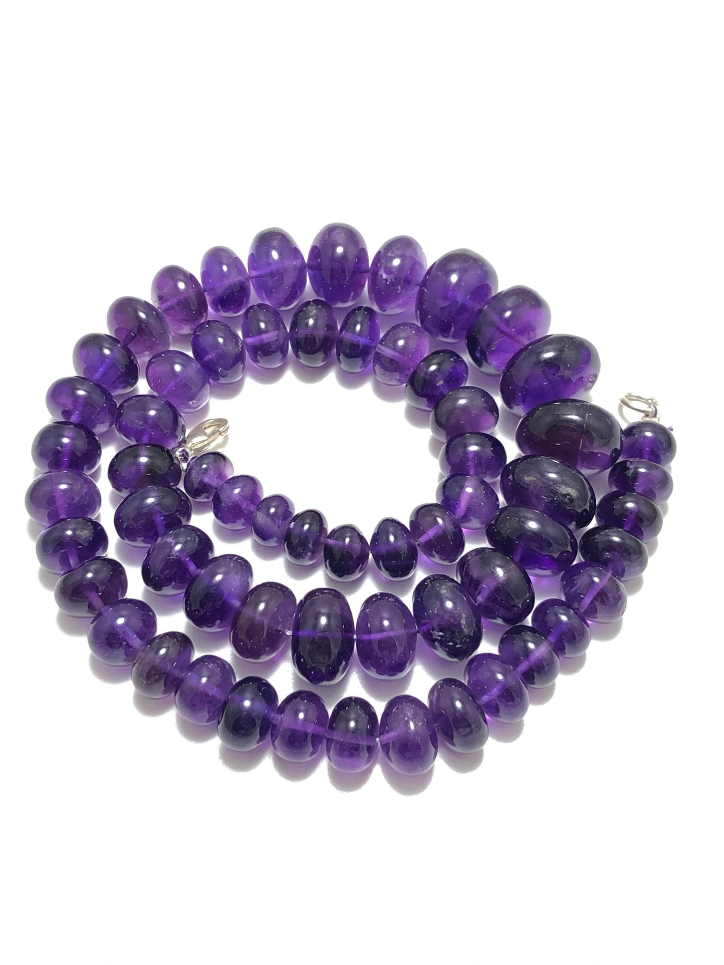Natural Amethyst Smooth Rondelle Beads 16 Inch Strand Genuine Gemstone Jewelry Making Supplies
