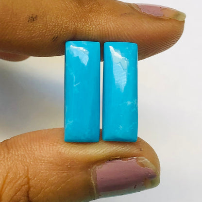 1 Pair Howlite Turquoise Smooth Long Rectangle Shape Gemstone, Size 6X18mm, Matching Pair Briolette, Earring Making Gemstone , SKU - BBI980