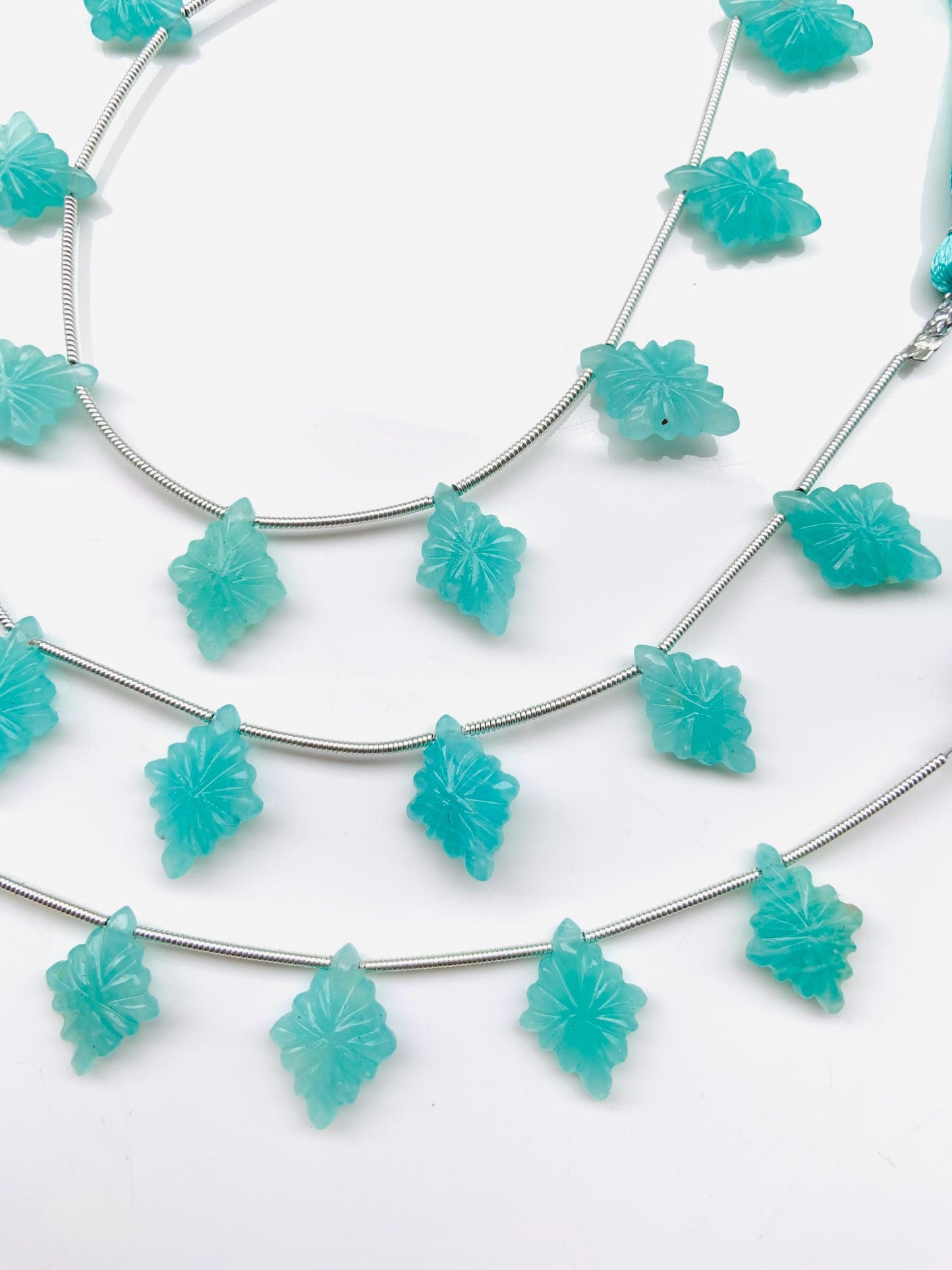 10 Pcs Natural Amazonite Slot Carved Side drill gemstone Fancy shape Briolette lozenge gemstone bead for jewelry Size 11x15x4mm gift for her
