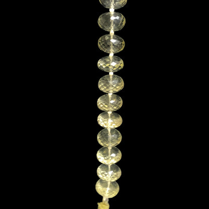 Natural Lemon Quartz Rondelles shape Briolette Beads | 13mm Natural lemon Semi Precious Gemstone Faceted rondelles shape for Jewelry BBI700
