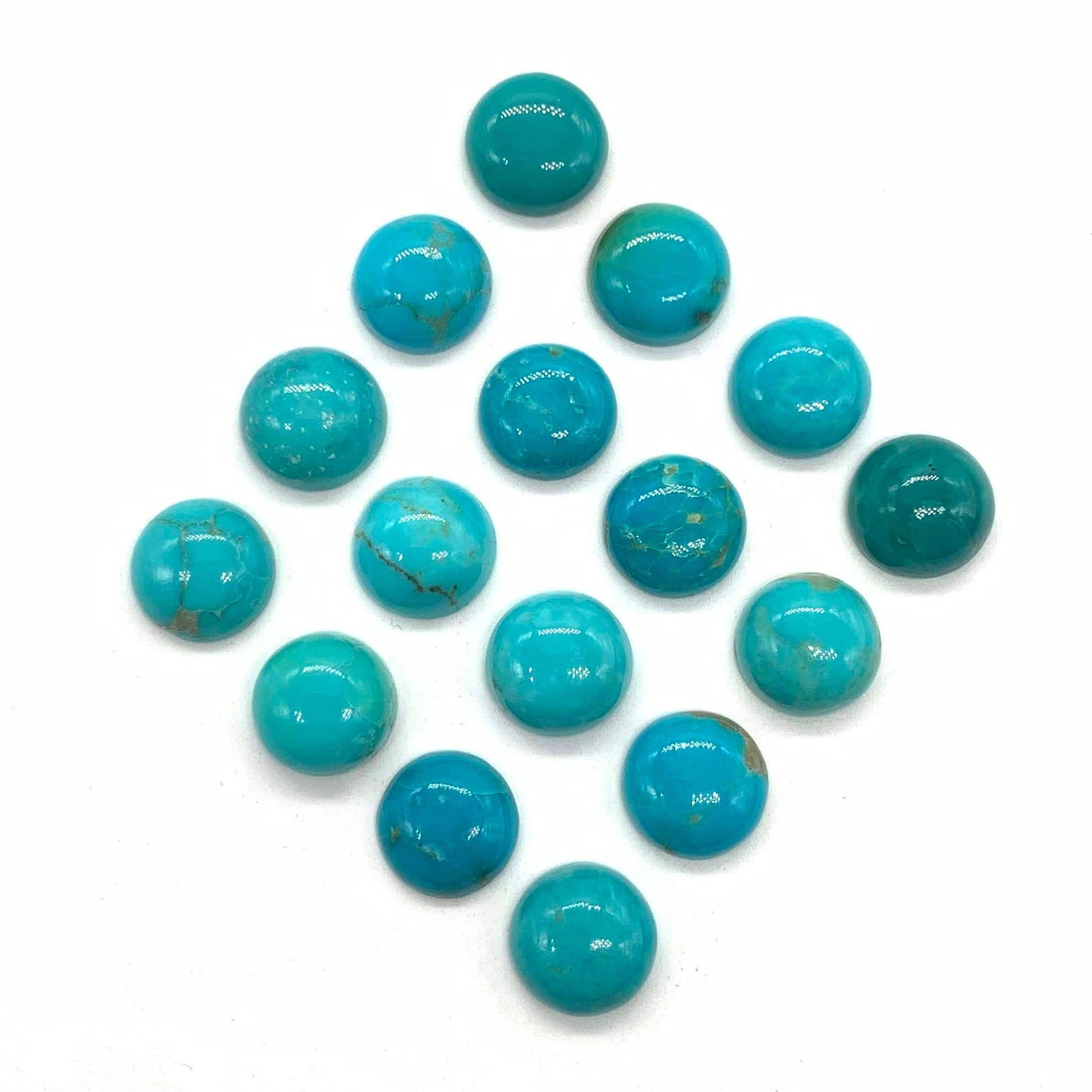 Natural Arizona Turquoise Round Gemstone Cabochon, CALIBRATED Loose Stone Cab, Round Jewelry Making Cabochons Semi Precious Cab