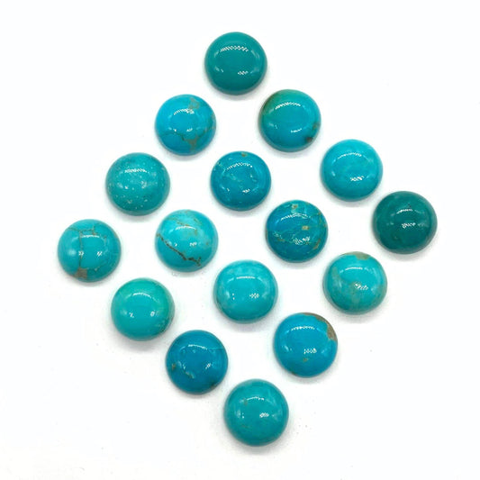Natural Arizona Turquoise Round Gemstone Cabochon, CALIBRATED Loose Stone Cab, Round Jewelry Making Cabochons Semi Precious Cab