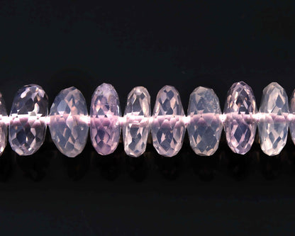 Handmade Purple Lavendra Quartz 10mm-11mm Rondelle Beaded Healing Necklace For Mother, Natural Faceted Quartz Gemstone Necklace BBI662