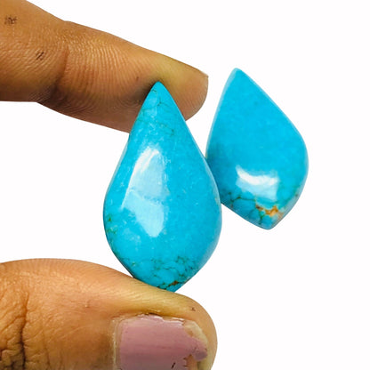 1 Pair Howlite Turquoise Smooth Fancy Drop Shape Gemstone, Size 16X30mm, Matching Pair Briolette, Earring Making Gemstone , SKU - BBI998