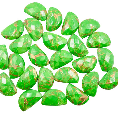 2 Pieces Green Copper Turquoise gemstone, Half Moon D - Shape gemstone, Earring Components, Half moon gemstone, Size 10x16mm, SKU - BBI241