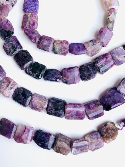 7 Inch Natural Charoite Fancy Shape Nugget beads Gemstone Briolette Charoite tumble Stones Faceted Gemstone Beads size 11x12mm gift for her