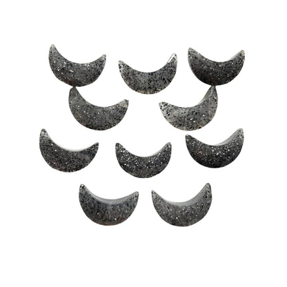 2 Pieces Natural Black sunstone gemstone, Crescent moon shape gemstone, carving gemstone, natural gemstone, moon shape gemstone, size 7x16mm