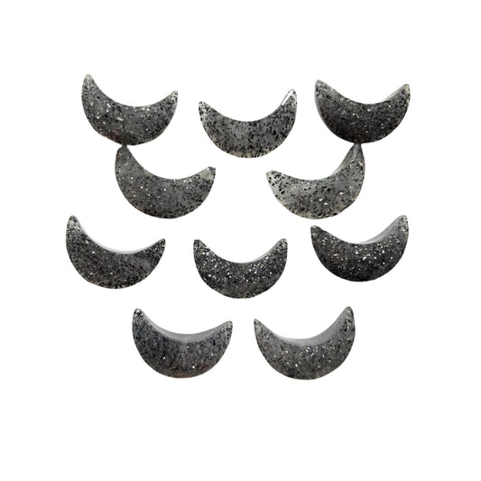 2 Pieces Natural Black sunstone gemstone, Crescent moon shape gemstone, carving gemstone, natural gemstone, moon shape gemstone, size 7x16mm