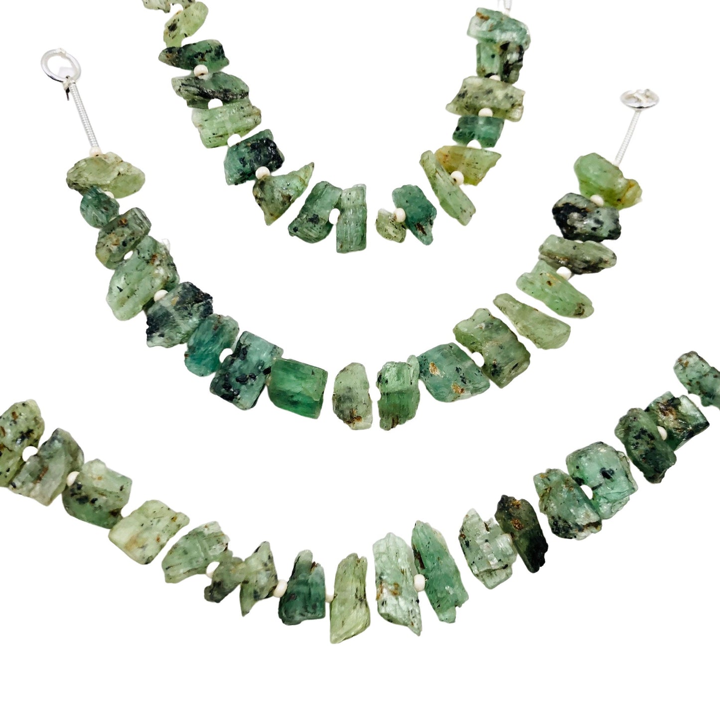 Natural Mint Green Kyanite Rough Beads – Center Drilled | AAA Quality