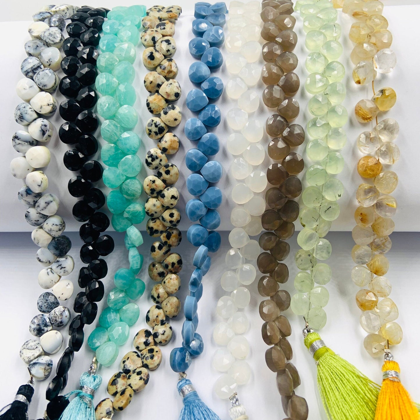 AAA Mix Gemstone Faceted Heart Shape Beads Size 7mm Natural  gemstone briolette Side Drill Beads Gift For her, Jewelry Making BBI955