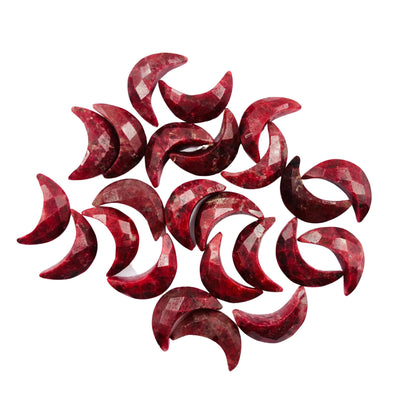 2 Pieces Natural Thulite crescent Moon shape gemstone, carving gemstone, hand carved briolette moon shape gemstone jewelry, size 7x16 mm