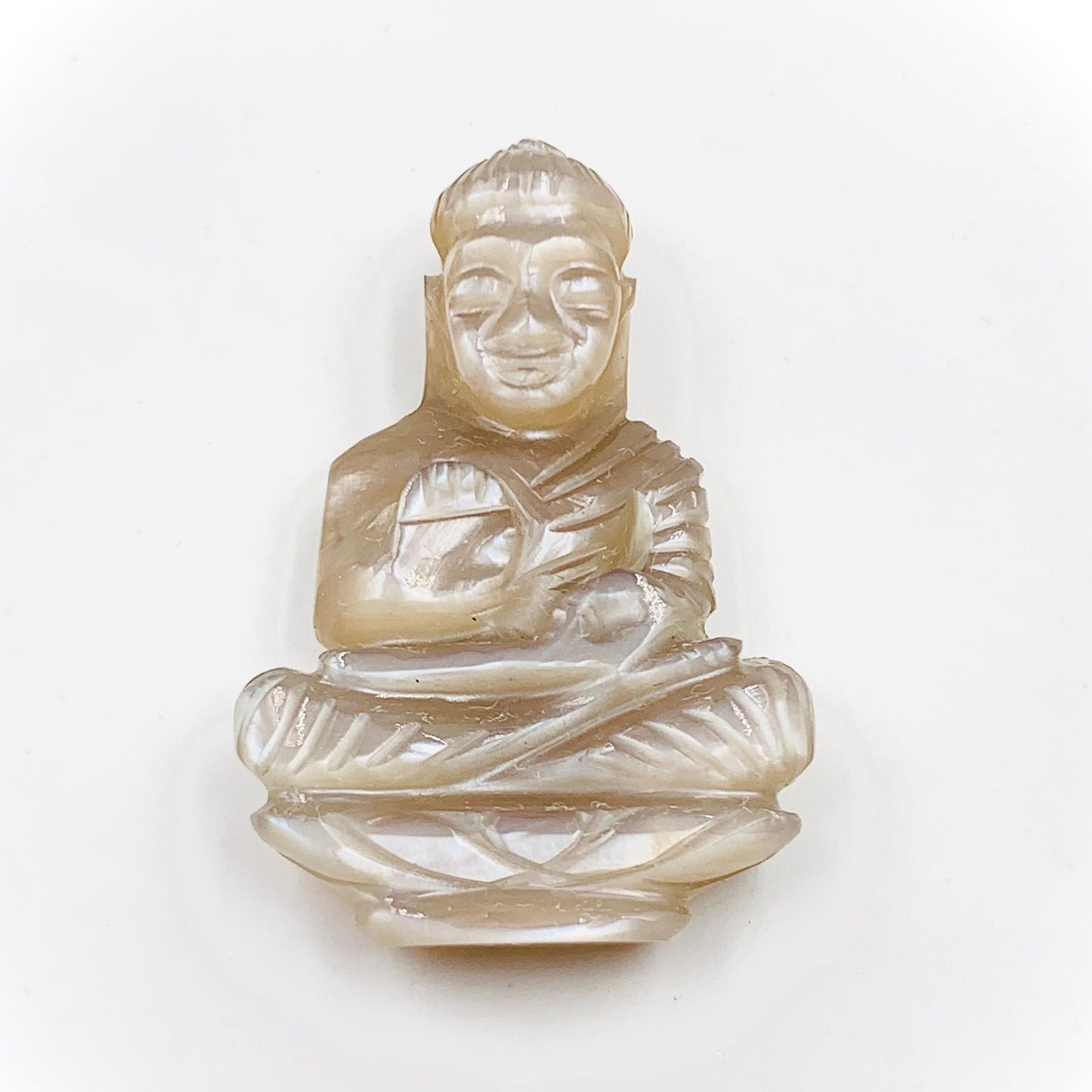 Natural Grey Moonstone Buddha Hand Carved Gemstone Statue