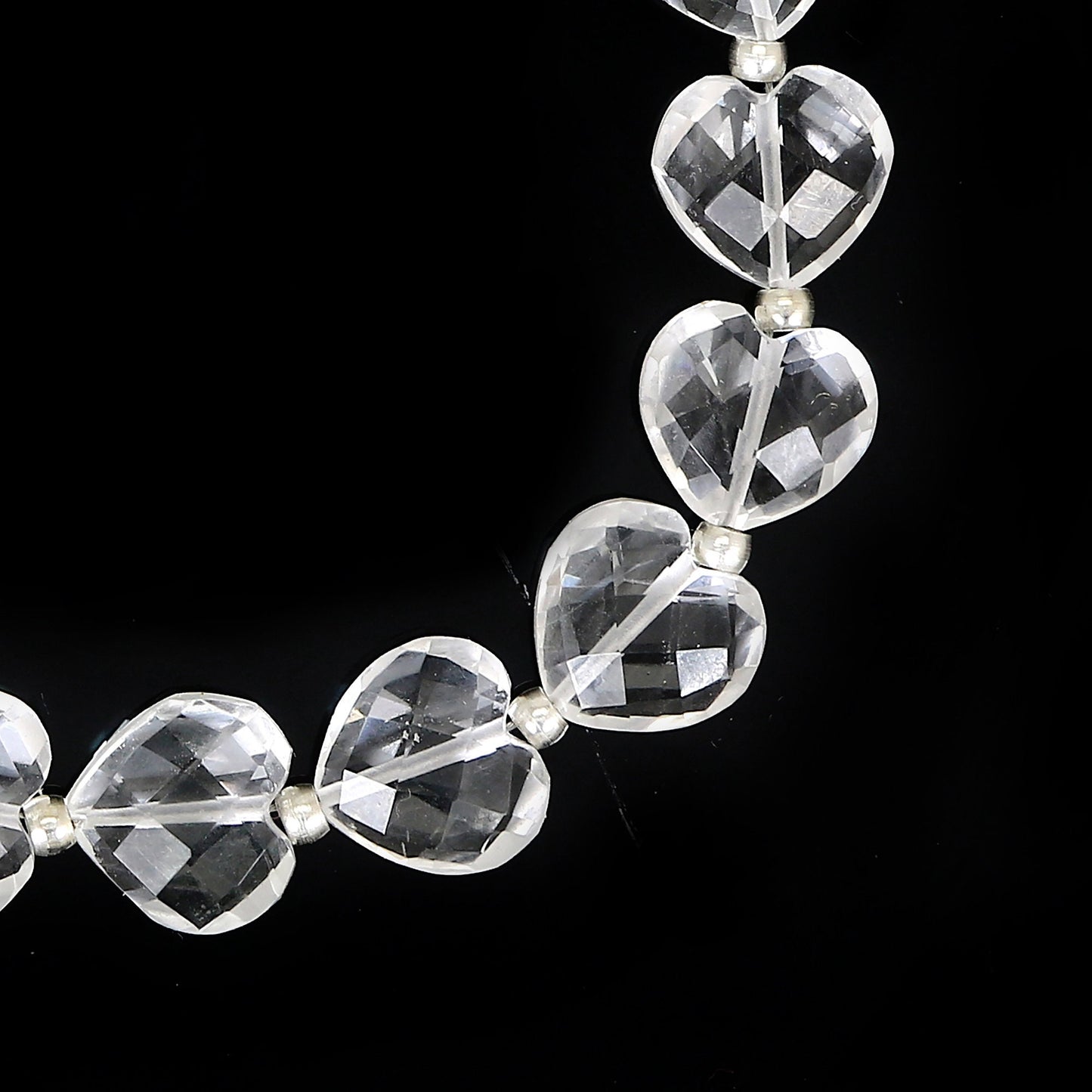 19 pcs Natural Crystal Quartz Carved Heart shape Gemstone Briolette Beads | Beads For Jewelry | Wholesale Gemstone beads BBI341