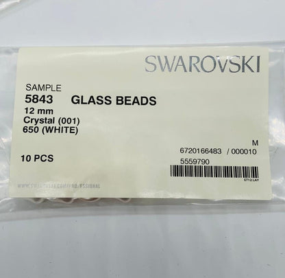 Natural Crystal (001) 650 White Swarovski 5843 Baroque Drop Pearl in 12mm