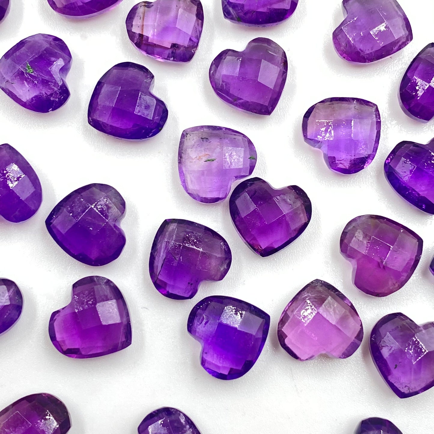 Natural Amethyst Faceted Carved Heart Shape Loose Gemstone Beads , Carved Heart Shape Gemstone Briolette , Amethyst Gemstone Beads BBI301