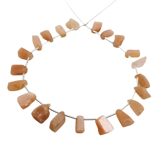 22 Pieces Natural Peach Moonstone Side Drill Rough Cluster Raw Healing crystal stones,Rough Peach moonstone raw For Jewelry Making - BBI1052
