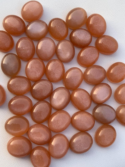 Natural Peach Moonstone Smooth Oval Shape Gemstone Cabochon, CALIBRATED Loose Stone Cab, Oval Jewelry Making Cabochon Semi Precious Cabochon