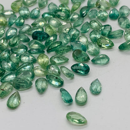 Natural Green kyanite Faceted Cut Gemstone Pear Shape Green Kyanite Cut for jewelry making Semi Precious Cut Stone Size - 3x4.5mm