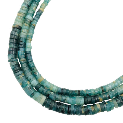 Natural Grandidierite Smooth Heishi Gemstone Beads , Size 4mm To 6mm , Smooth Wheel Shape Beads , Jewelry Supplies , SKU - BBI562