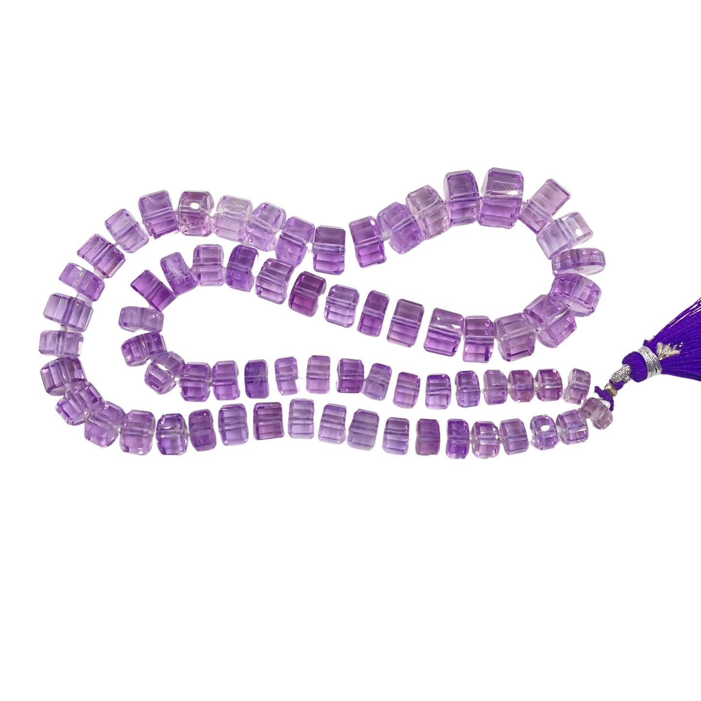Natural Pink Amethyst Faceted Tyre Beads 15" Strand