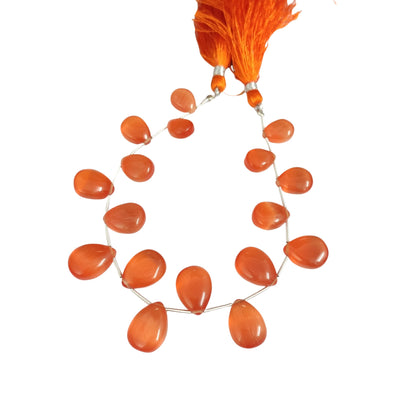 Monalisa Red Smooth Pear Shape Gemstone Briolette, Side Drilled Pieces, Teardrop Shape Strand, Monalisa Stone For Jewelry Making SKU-BBI731